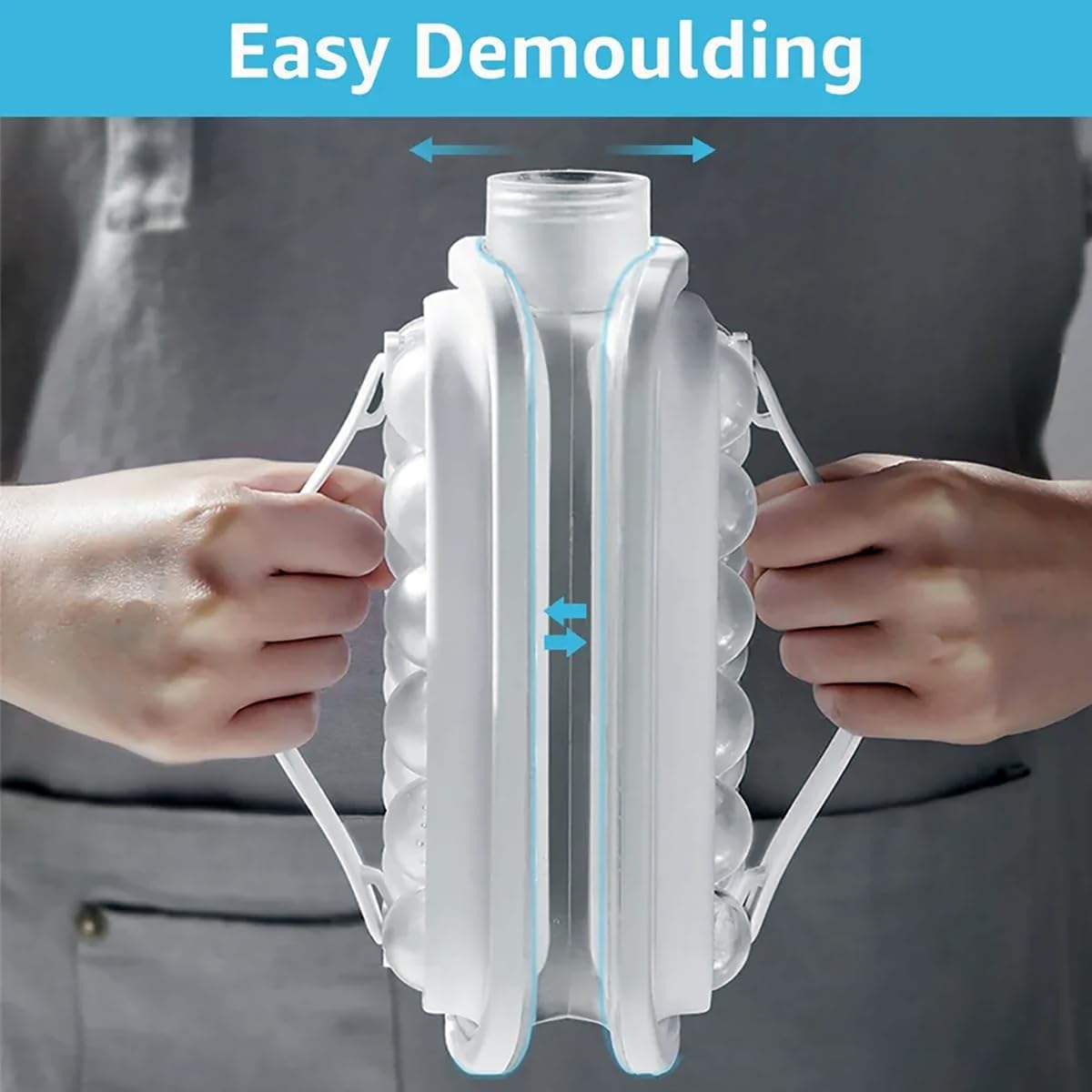 (PRIORITY)Magicwand 2-in-1 Portable Ice Ball Maker Kettle & A Juice Bottle,Easy to Make 17 Grids Round Ice Balls for Home,Parties,Diwali,Festivals (Pack of 1 Tray)